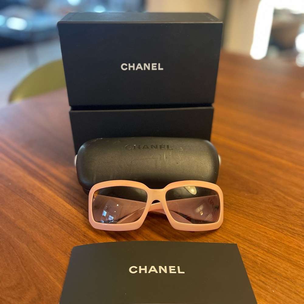 Chanel Pink Oversized Square Glasses